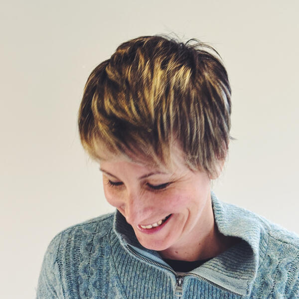 Photo of Aimee looking down