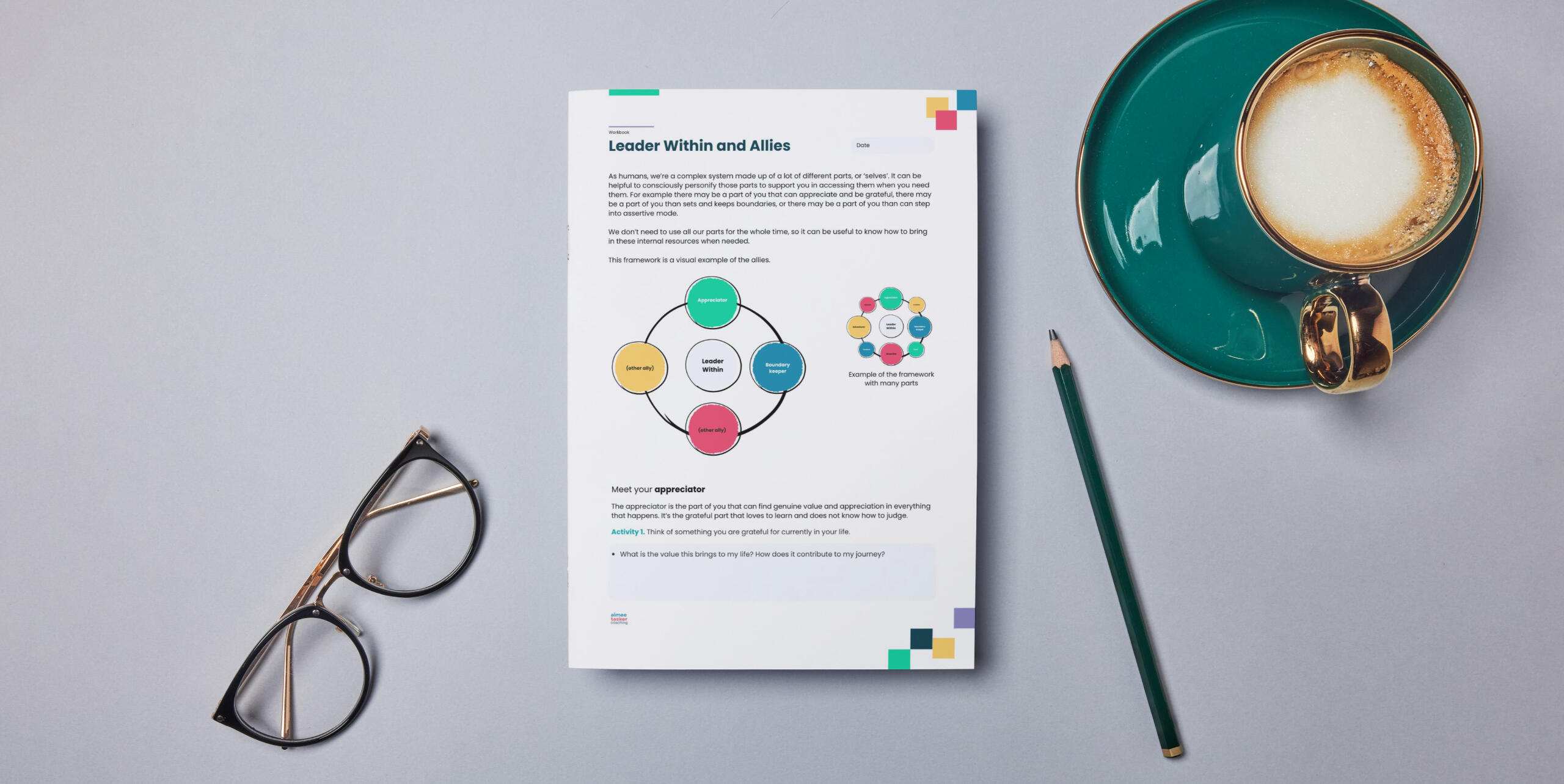 Image of leader within coaching workbook